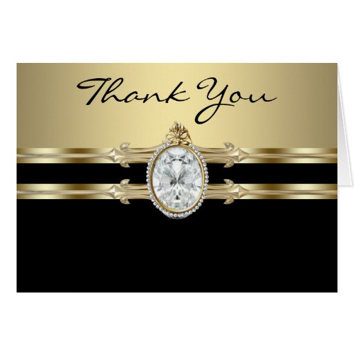 Black Gold Thank You Cards | Zazzle