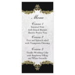 black gold wedding menu custom rack card