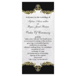black gold Wedding program Rack Card Design