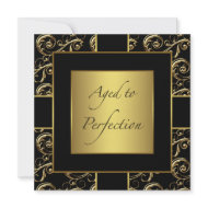 Black Gold Womans 50th Birthday Party invitation