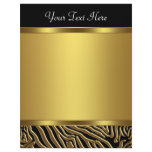 Black Gold Zebra Elegant Black Zebra Letterhead