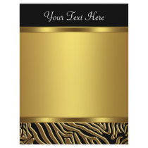 Black Gold Zebra Elegant Black Zebra Letterhead