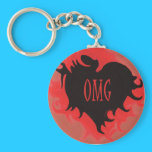 black Gothic heart OMG keychains