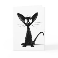 Black gothic cat card
