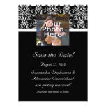 Black Grand Insignia Monogram Photo Save the Date Personalized Invitation