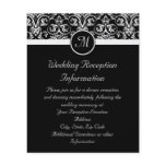 Black Grand Insignia Monogram reception insert or flyers