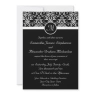 Black Grand Insignia Wedding Invitations invitation