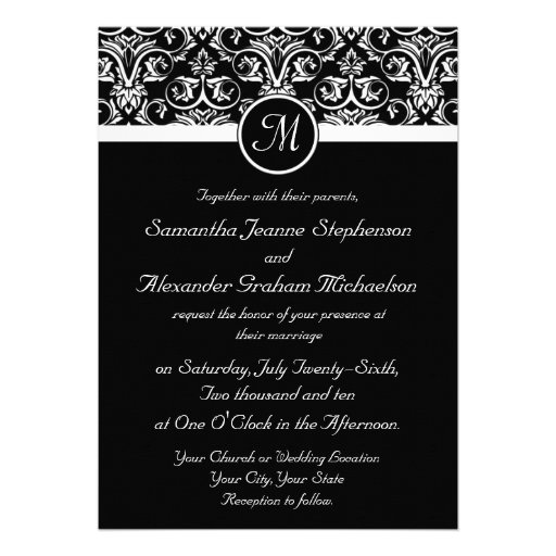 Black Grand Insignia Wedding Invitations
