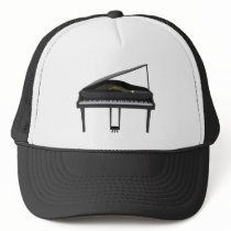 Black Grand Piano: 3D Model: Hat