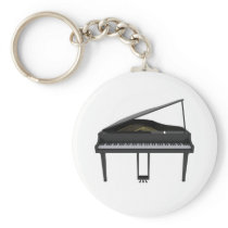 Black Grand Piano: 3D Model: Key Chain