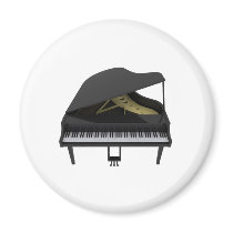 Black Grand Piano: 3D Model: Fridge Magnet