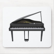 Black Grand Piano: 3D Model: Mouse Pad