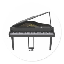 Black Grand Piano: 3D Model: Sticker