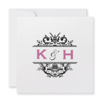 Black & Grape Square Crest Invite