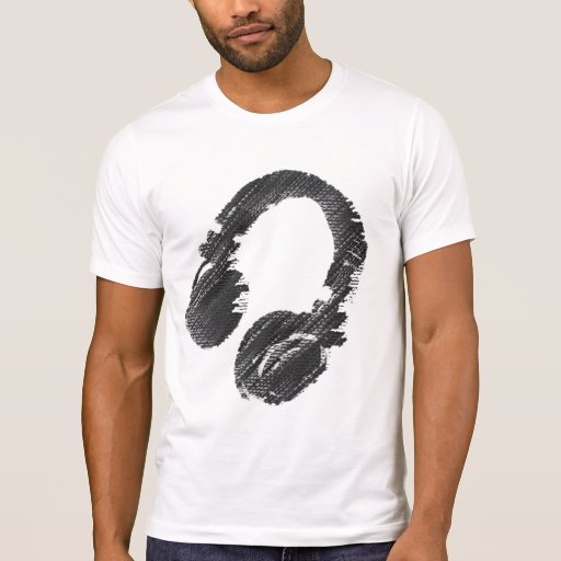black graphic headphone TShirt Zazzle
