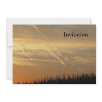 Black Grass Sunset Personalized Invites