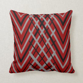 Black, Gray and Red Pattern Pillows