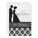 Black, Gray, and White Couple Wedding Invitation invitation