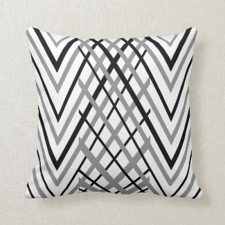 Black, Gray and White Pattern Throw Pillows