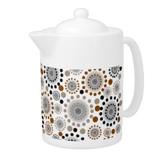 Black Gray & Brown Abstract Circles Pattern