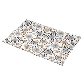 Black Gray & Brown Abstract Circles Pattern Place Mat