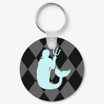 Black & Gray Diamonds Merman keychains by JuJuGarden Black & Gray Diamonds Merman keychains