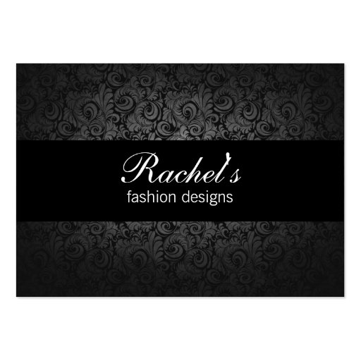 black gray floral fashion coutoure business card (front side)