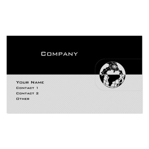 Black & Gray Globe Business Card Templates (front side)