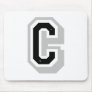 Black gray letter C Mousepads