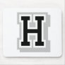 black gray letter H Mousepad