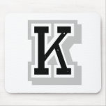 black gray letter K Mousepads