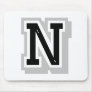 black gray letter N Mousepads