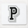 black gray letter P Mousepads