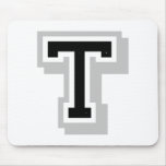 black gray letter T Mousepads