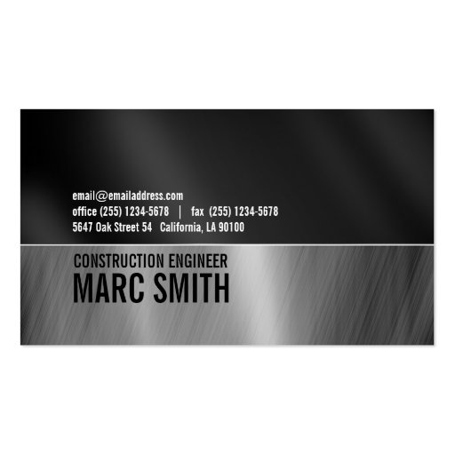 Black & Gray on Metalic Paper Business Cards (front side)