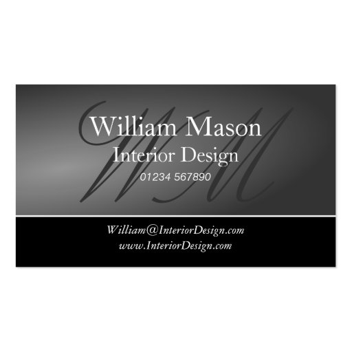 Black & Gray Professional Business Card (front side)