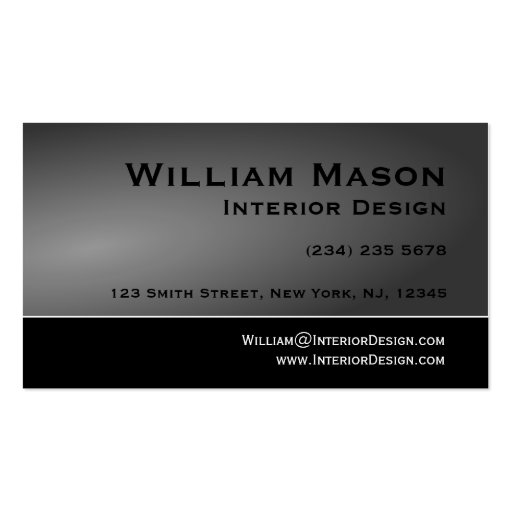 Black & Gray Simple Design Business Card (front side)