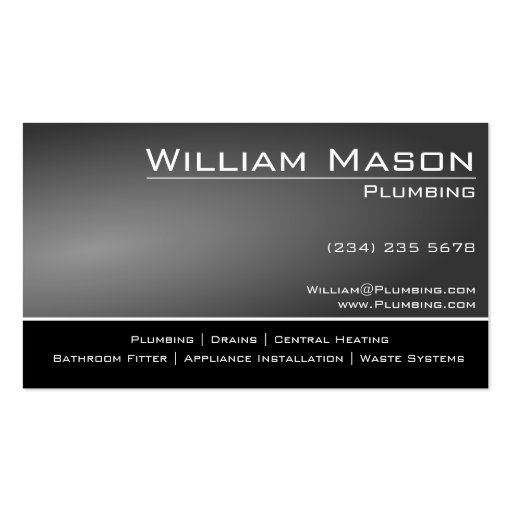 Black & Gray Skilled Tradesman Business Card (front side)