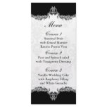black gray wedding menu rack cards