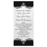 black gray Wedding program Custom Rack Cards