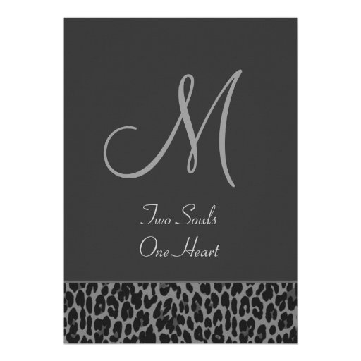 Black Gray White Leopard Wedding Template G200 Personalized Invitations