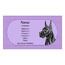 Black Great Dane Check Business Card business cards
