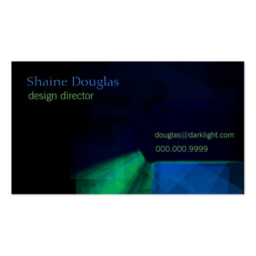 Black-Green-Blue Abstract Minimalist Design Business Card Templates (back side)