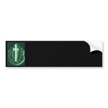 Black & Green Cross Bumper Sticker, Easy to Design
