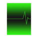 Black Green EKG Post Card