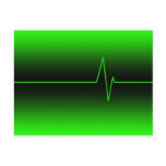 Black Green EKG Postcard