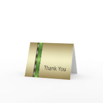 Black Green Gold Thank You Cards