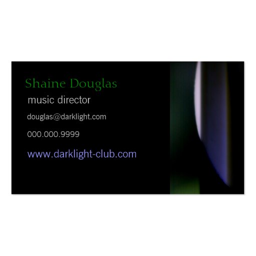Black-Green-Purple Abstract Modern Generic Business Card (back side)