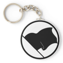 Black Green Purple Flag Plain No Symbol Blank Keychain