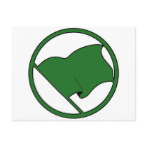 Black Green Purple Flag Plain No Symbol Blank Postcard
